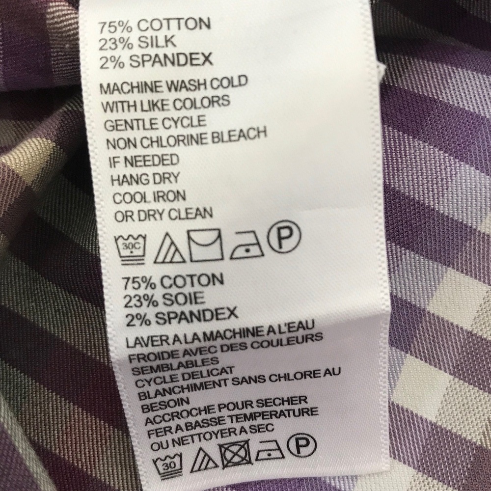 Tommy Bahama Button Up Shirt Mens Size Large Silk Blend Long Sleeve Purple Check - Picture 6 of 11